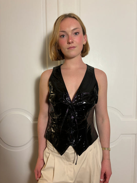 1993 Prada Runway Patent Leather Top