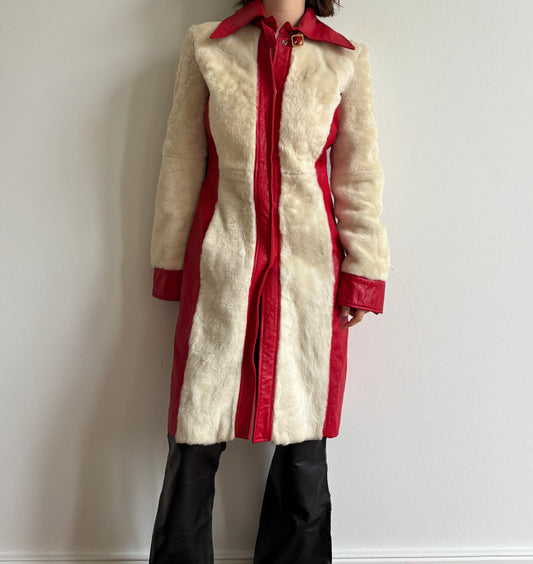 Vintage D&G leather and fur jacket