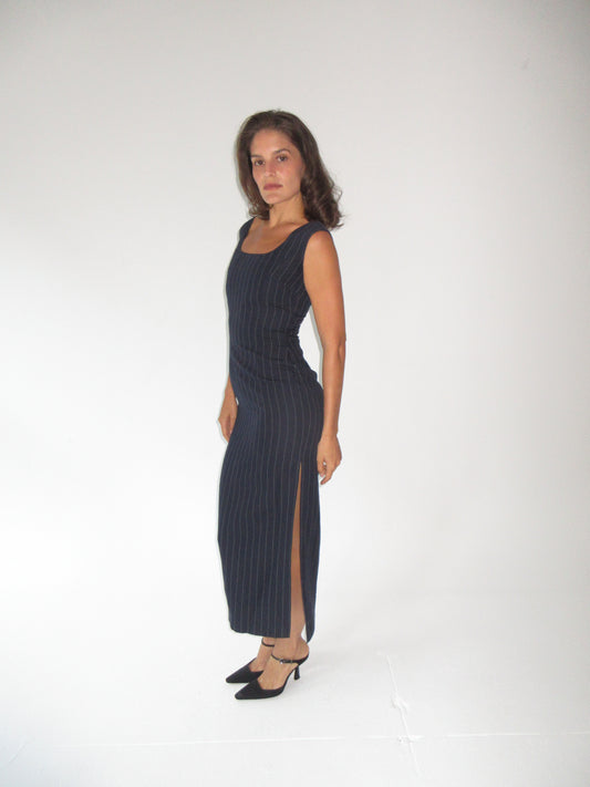 90s Dolce & Gabbana pinstripe dress with side slit