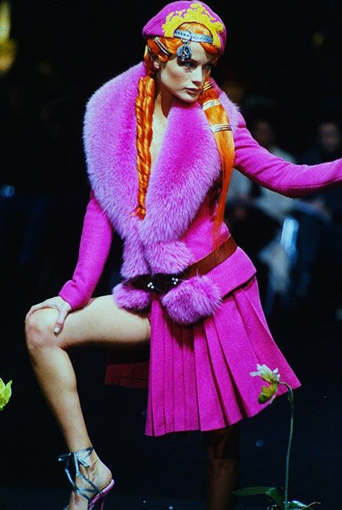 FW1998 Christian Dior by John Galliano orange fox fur jacket