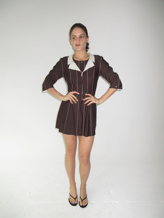 Vintage Brown Chanel Mini Dress with matching Jacket