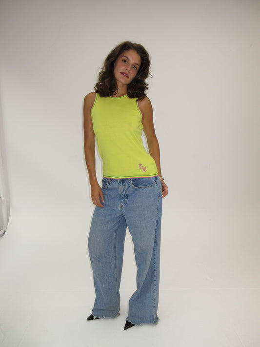 Gianni Versace Yellow Knit Tank top
