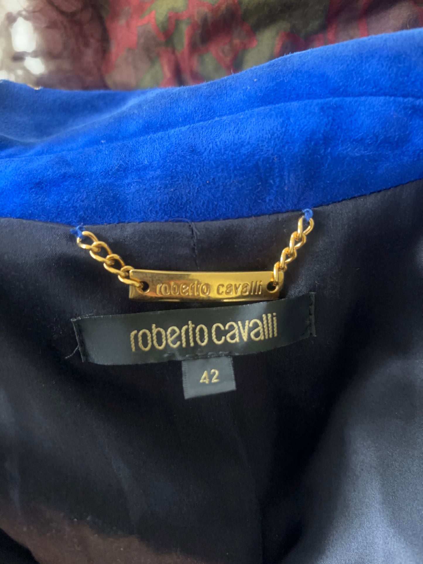Roberto Cavalli 2007 blue suede jacket