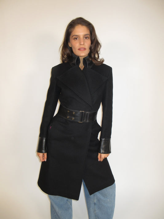 Leather and wool D&G coat
