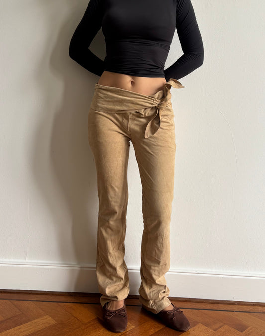 FW2000 Dolce & Gabbana suede pants