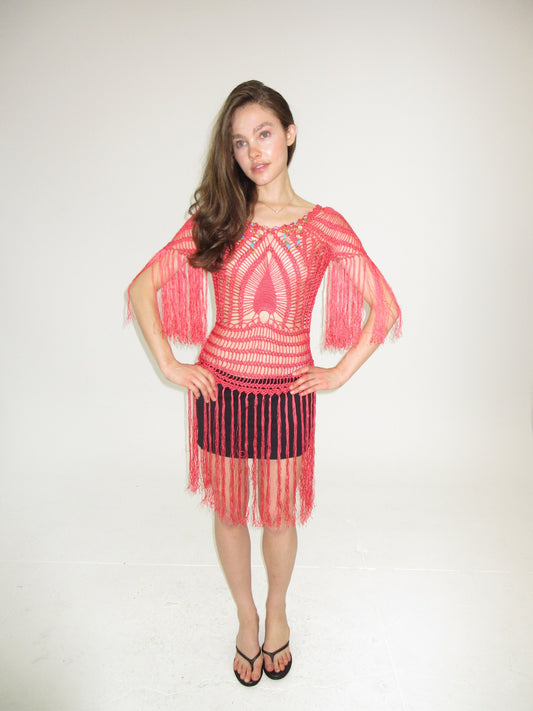 Roberto Cavalli class crochet coverup