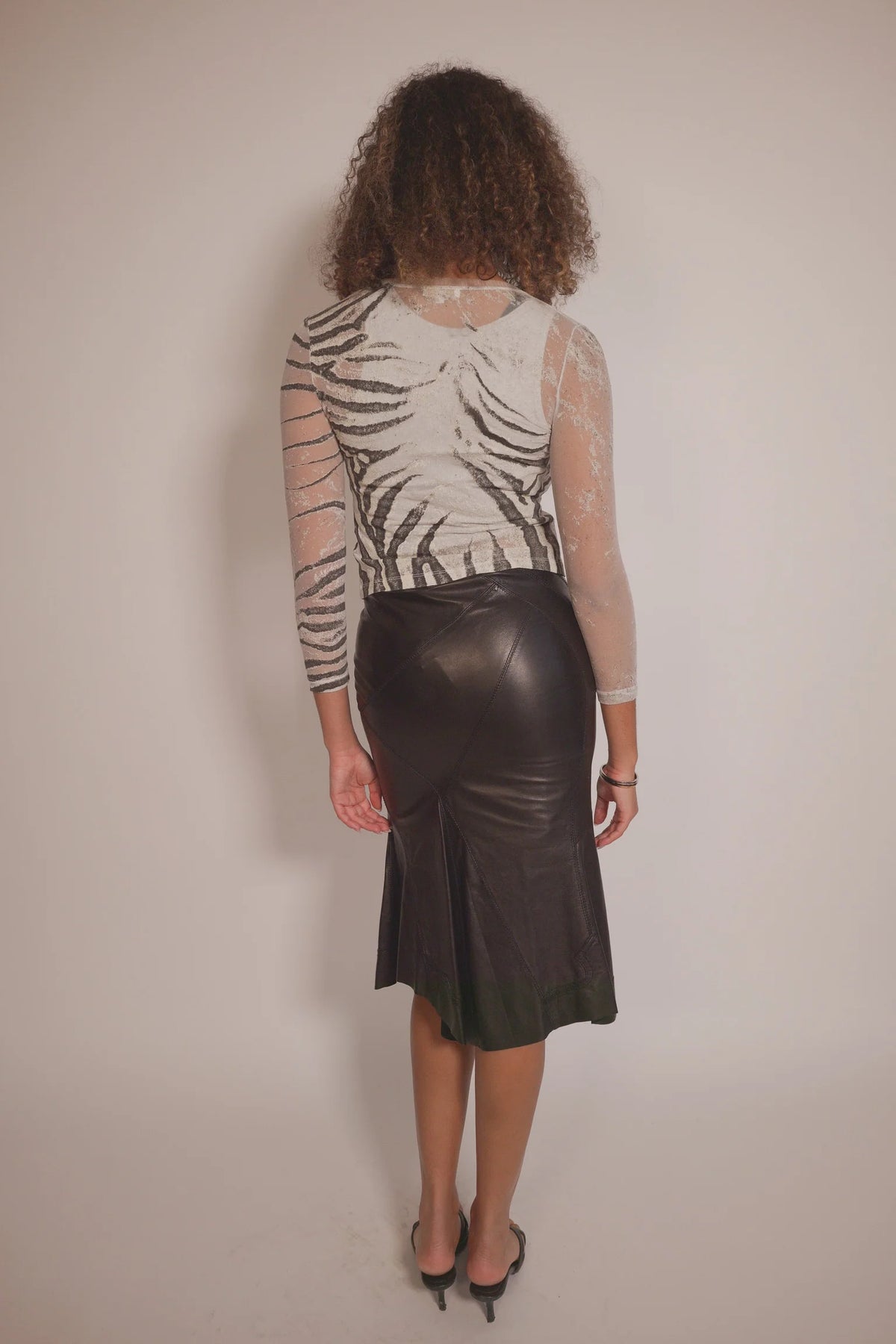 Vintage Roberto Cavalli leather western skirt