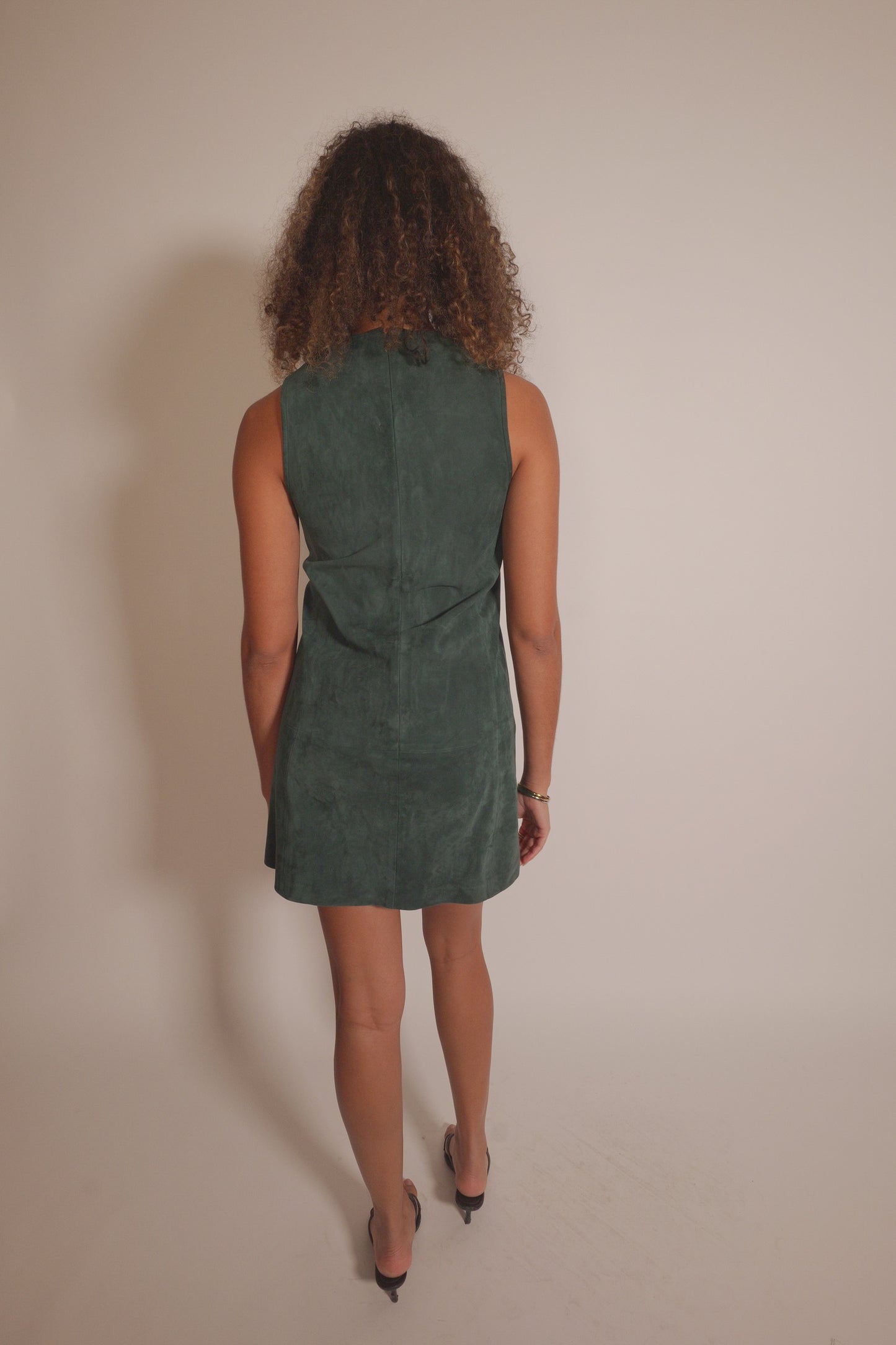 Balenciaga Suede Forest Green Dress