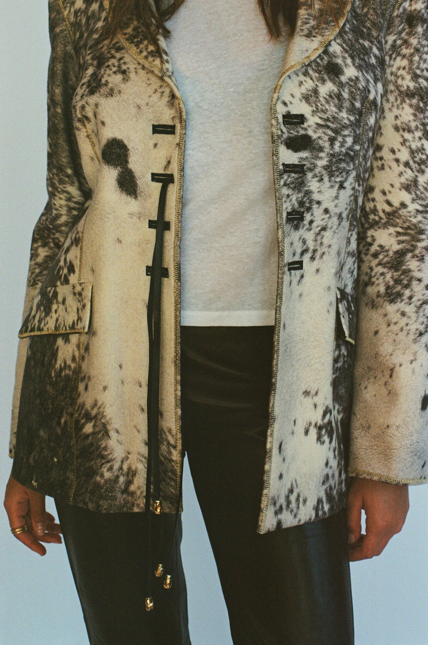 FW1999 Roberto Cavalli Leather Printed Pony Hair Jacket