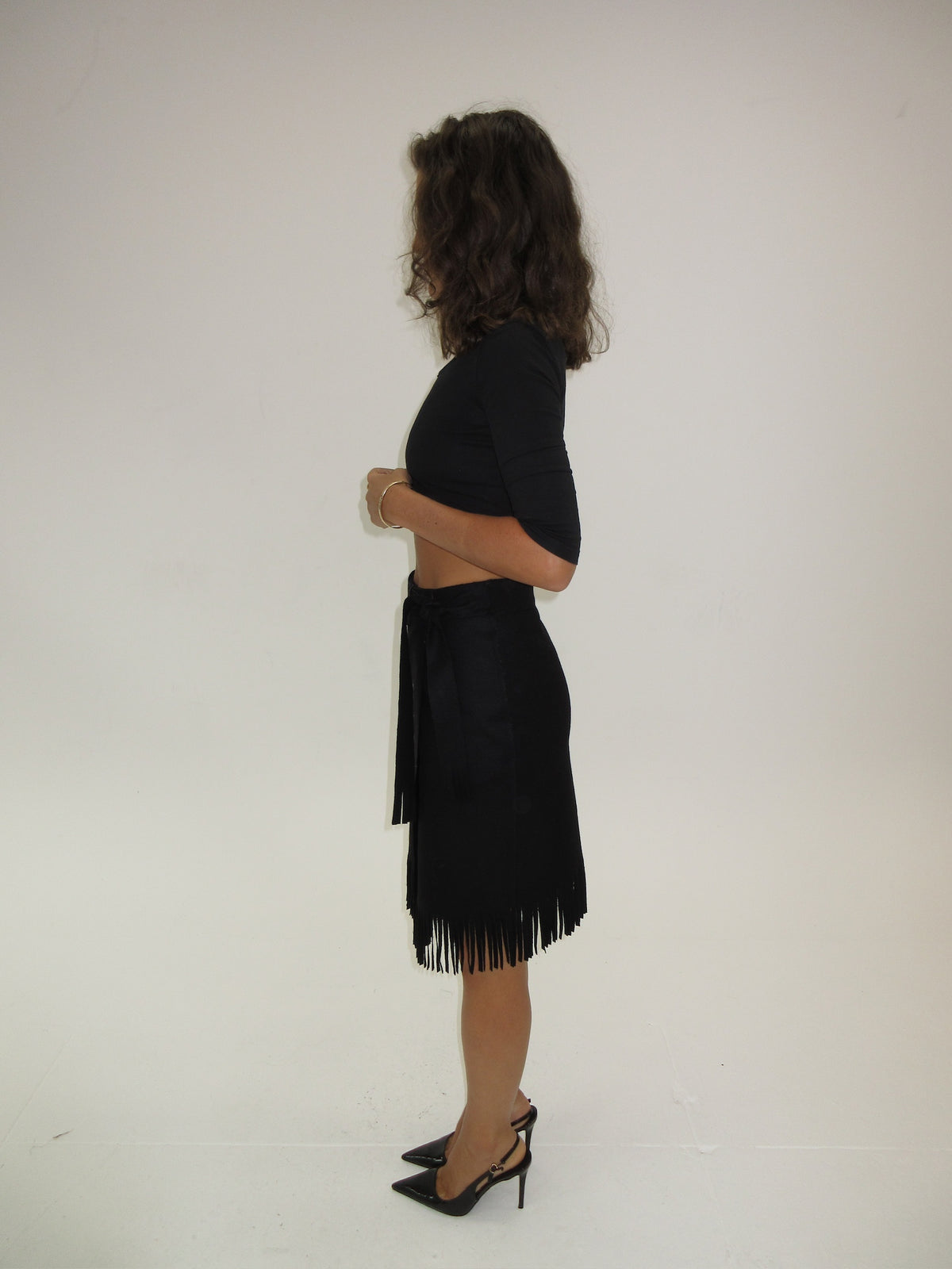 Vintage YSL fringe skirt
