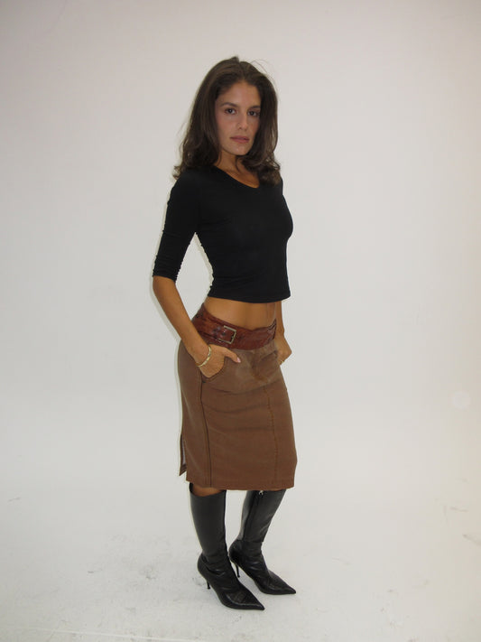 Vintage Roberto Cavalli skirt with leather belt
