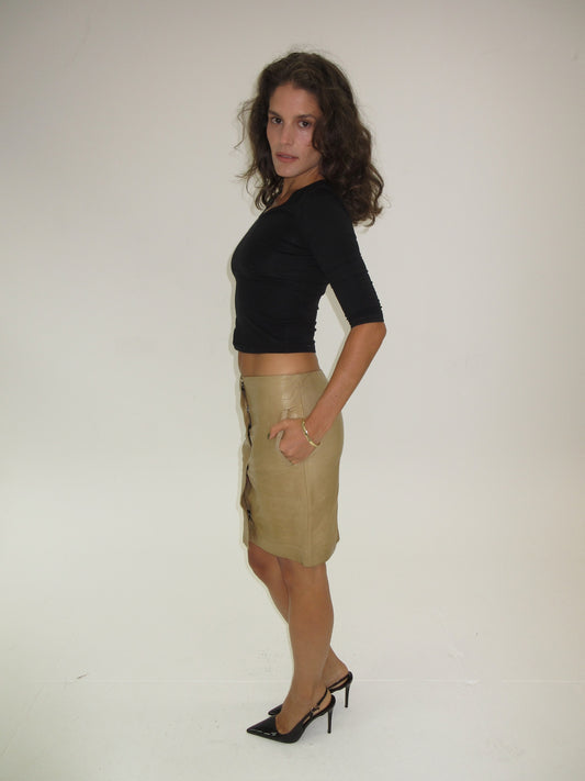 Vintage YSL leather skirt
