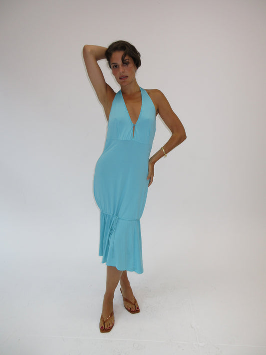 Turquoise Roberto Cavalli class maxi dress 