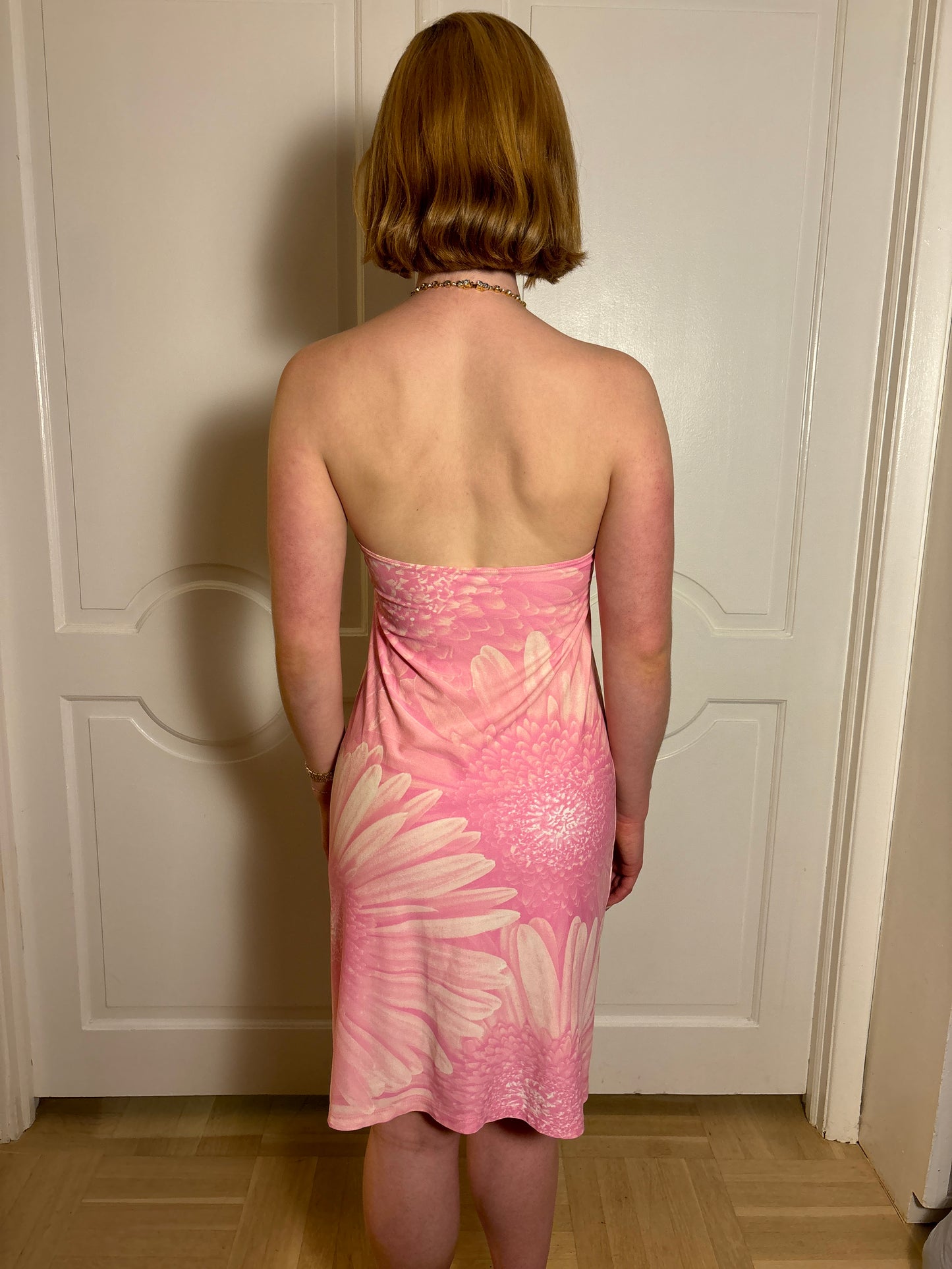 SS 2000 Roberto Cavalli Pink Floral Beaded Dress