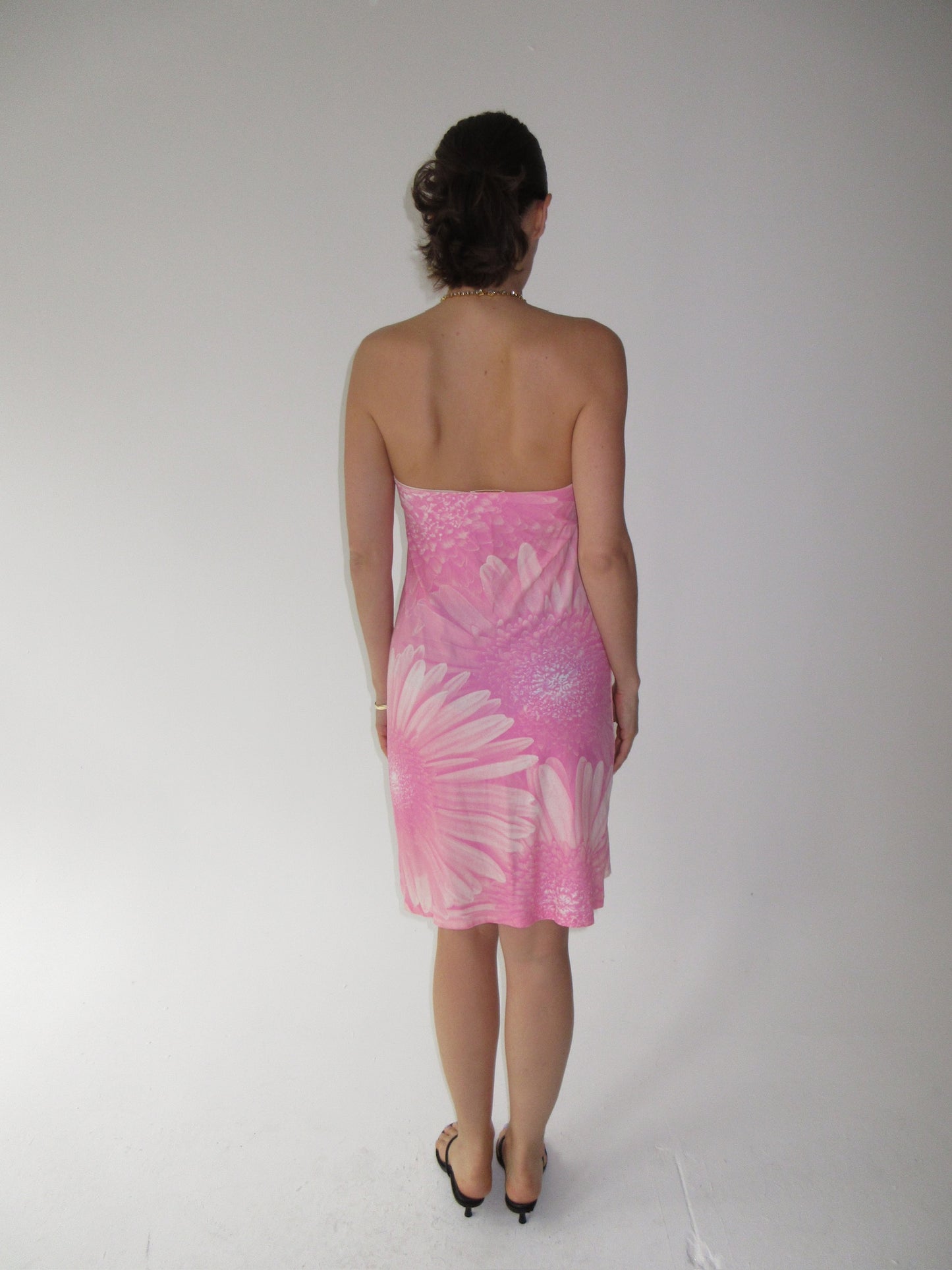 SS 2000 Roberto Cavalli Pink Floral Beaded Dress