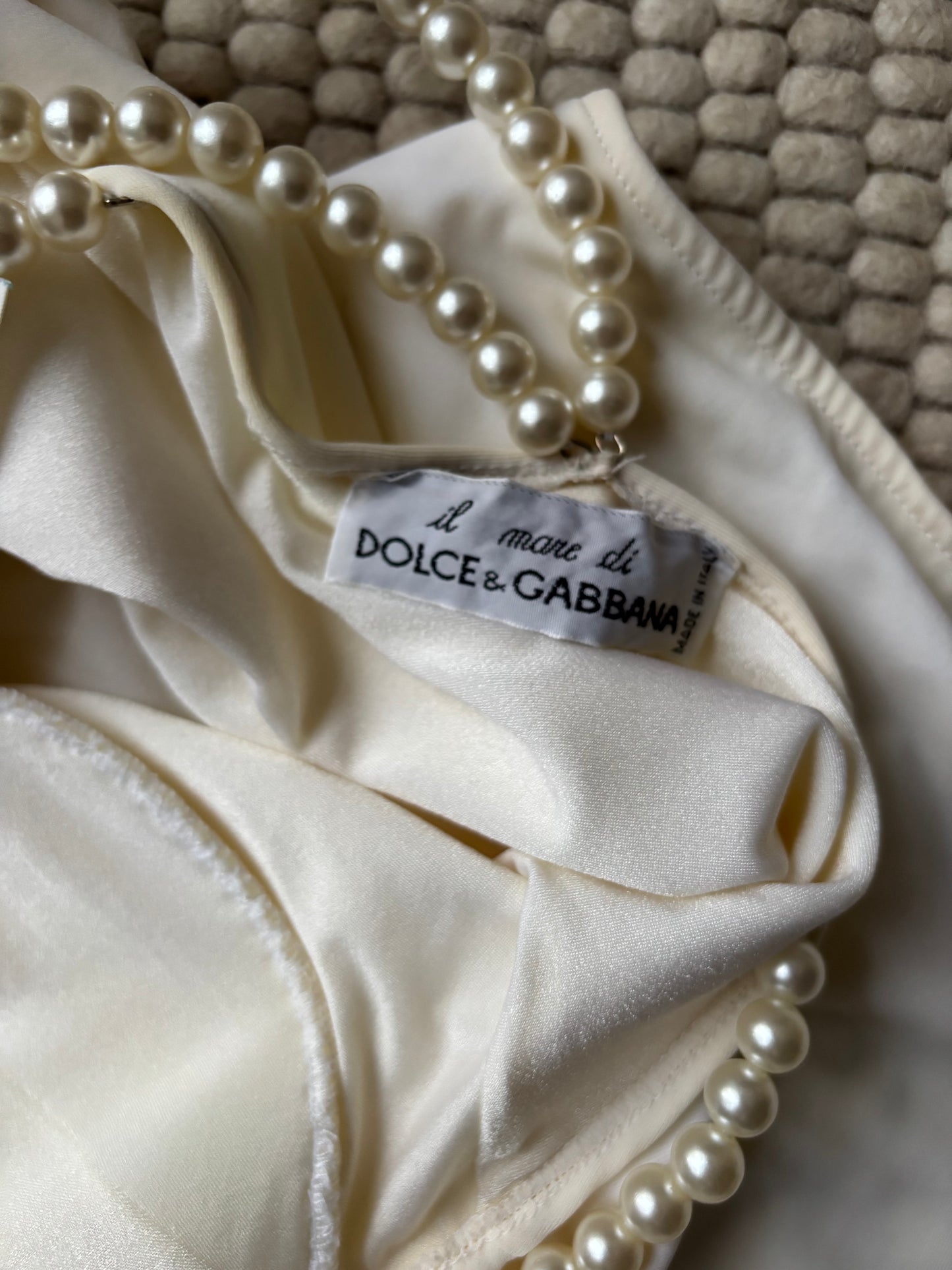 SS1991 Dolce & Gabbana pearl bodysuit/swimsuit