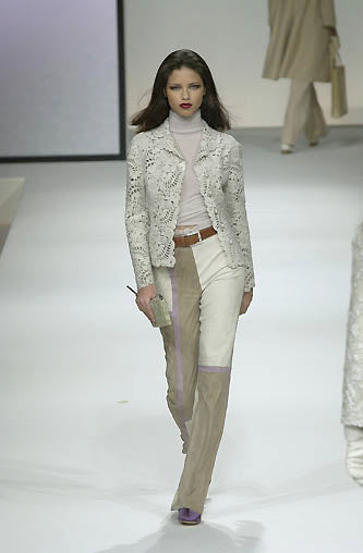Valentino FW2000 Suède pants worn by Adriana Lima