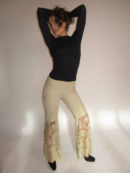 SS2000 Suede & Lace Valentino Runway Pants
