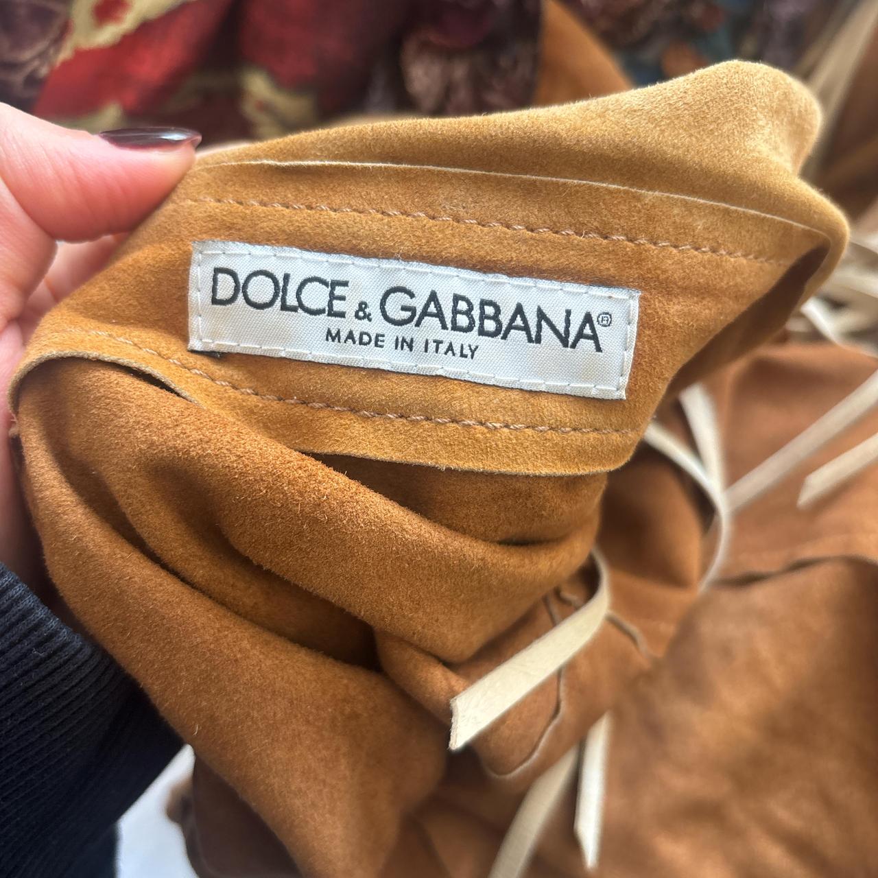 SS 2001 Dolce & Gabbana Patchwork Mini Tan Suede Patchwork Dress