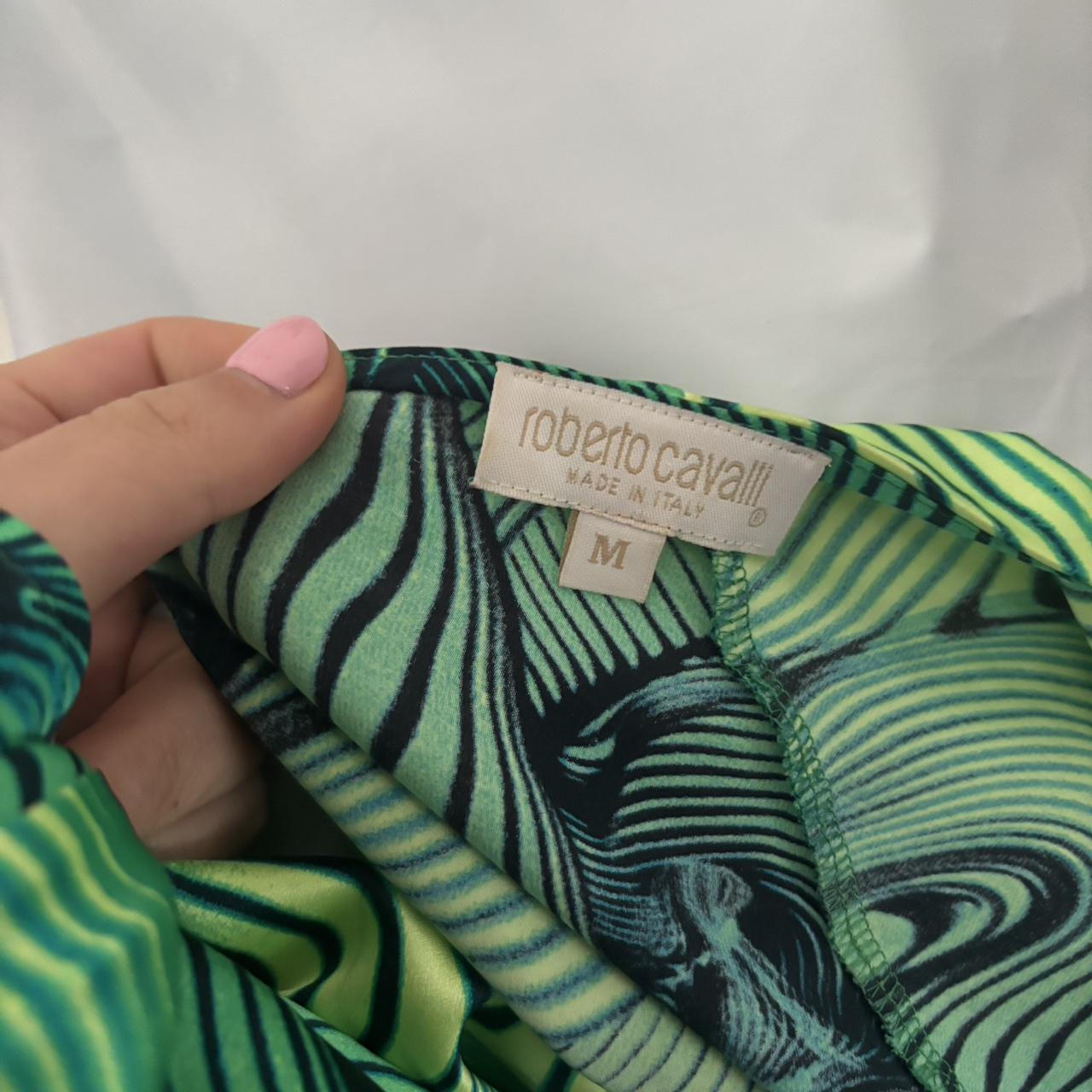 Gorgeous SS 2001 Roberto Cavalli Silk Green Dress