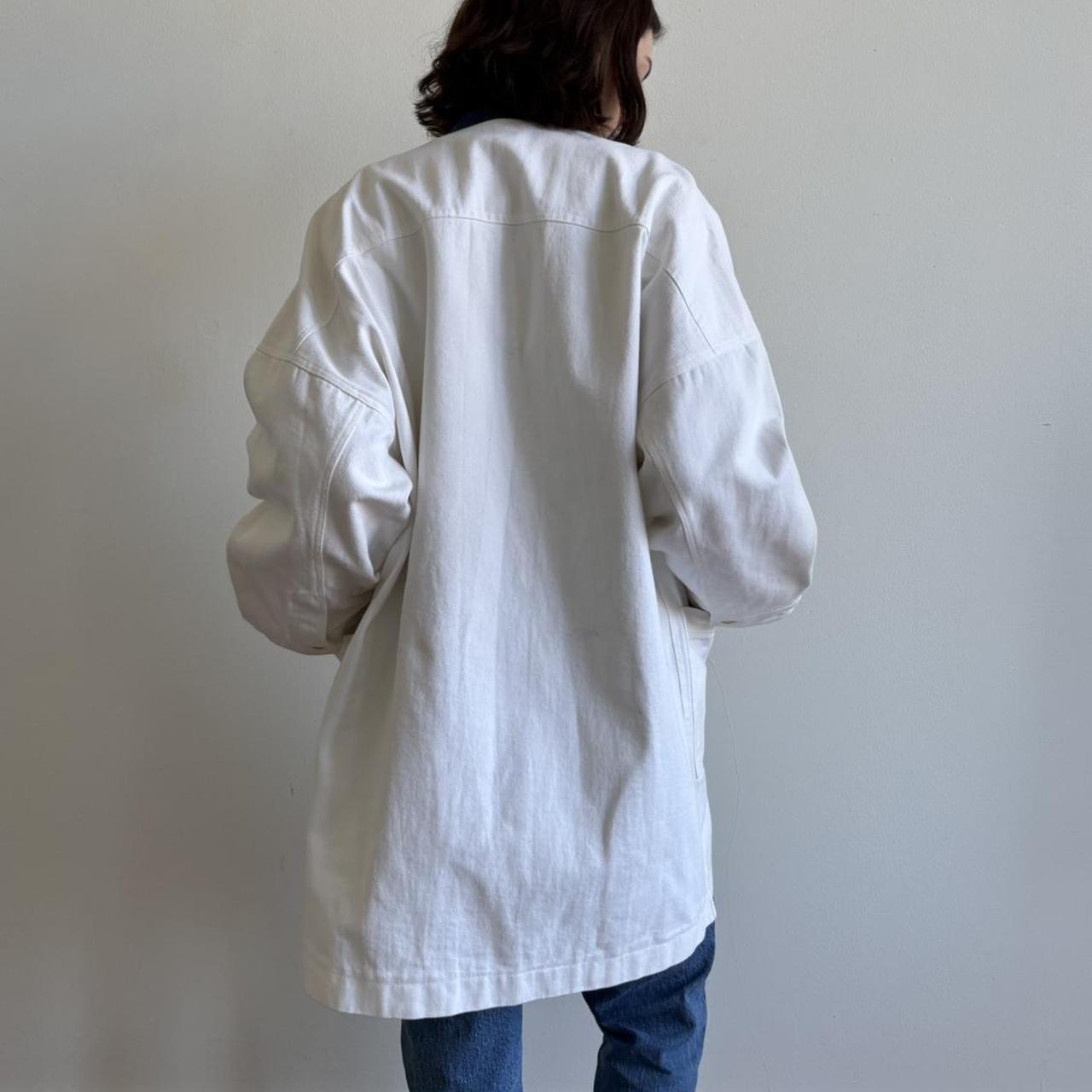 Vintage Chanel White Denim Jacket with Chanel Buttons