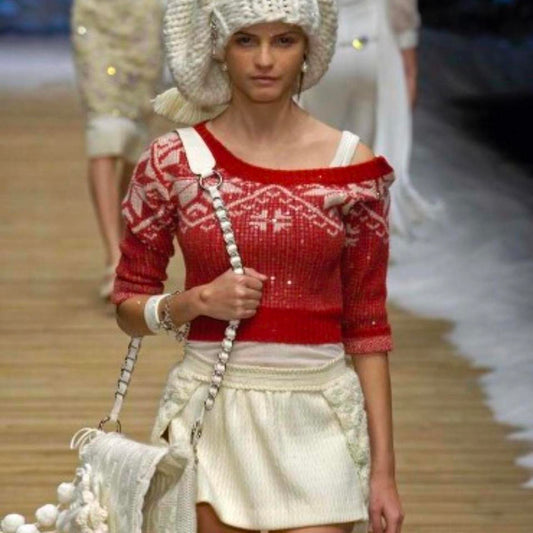 D&G FW 2002 Sequined Cropped Sweater