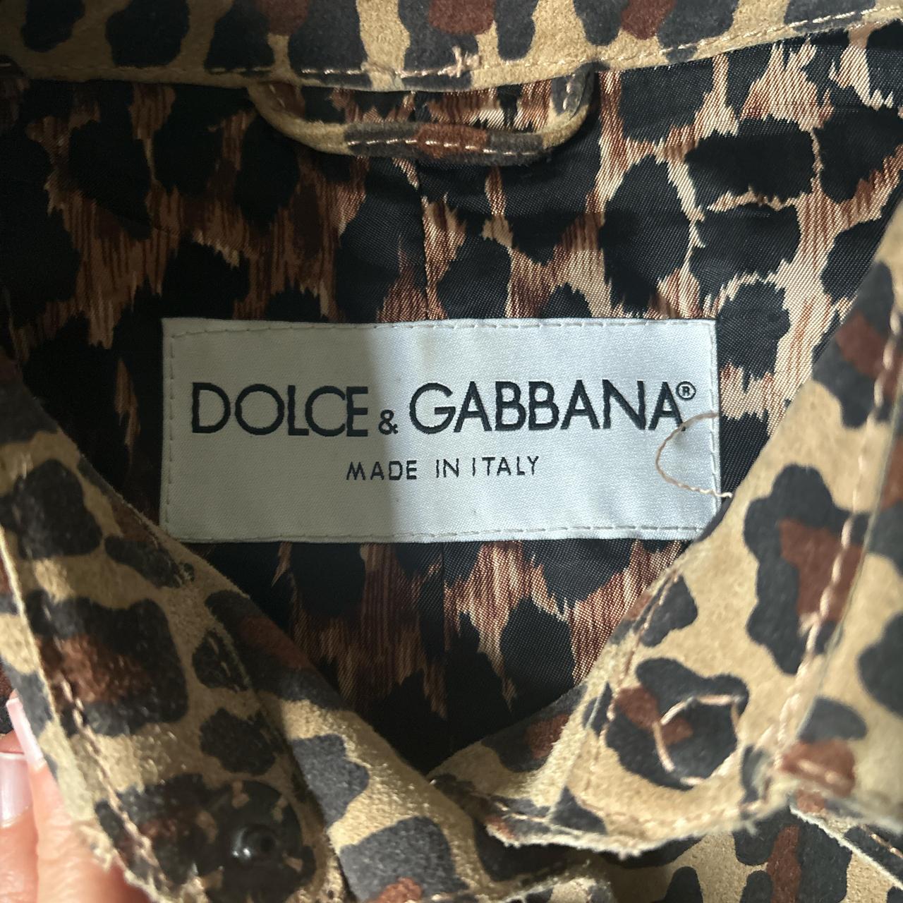 Vintage 90s Dolce & Gabbana Leopard Suede Jacket
