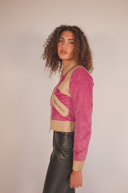 Marni Pink Suede and Leather jacket