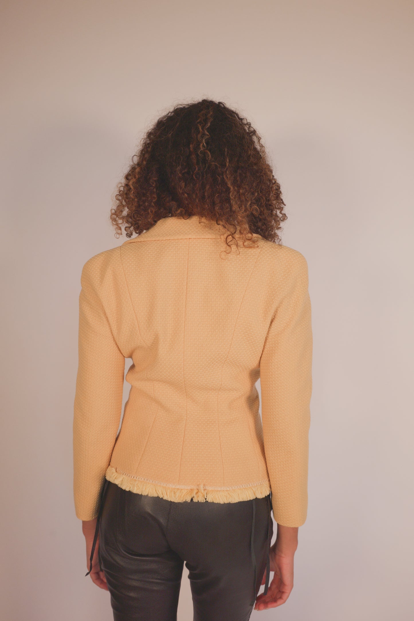 Archival 1997 Christian Dior by John Galliano Pin up Yellow Wool Jacket with silk lining