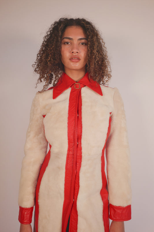 Vintage D&G leather and fur jacket