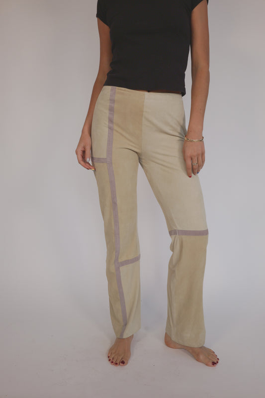 Valentino FW2000 Suède pants worn by Adriana Lima