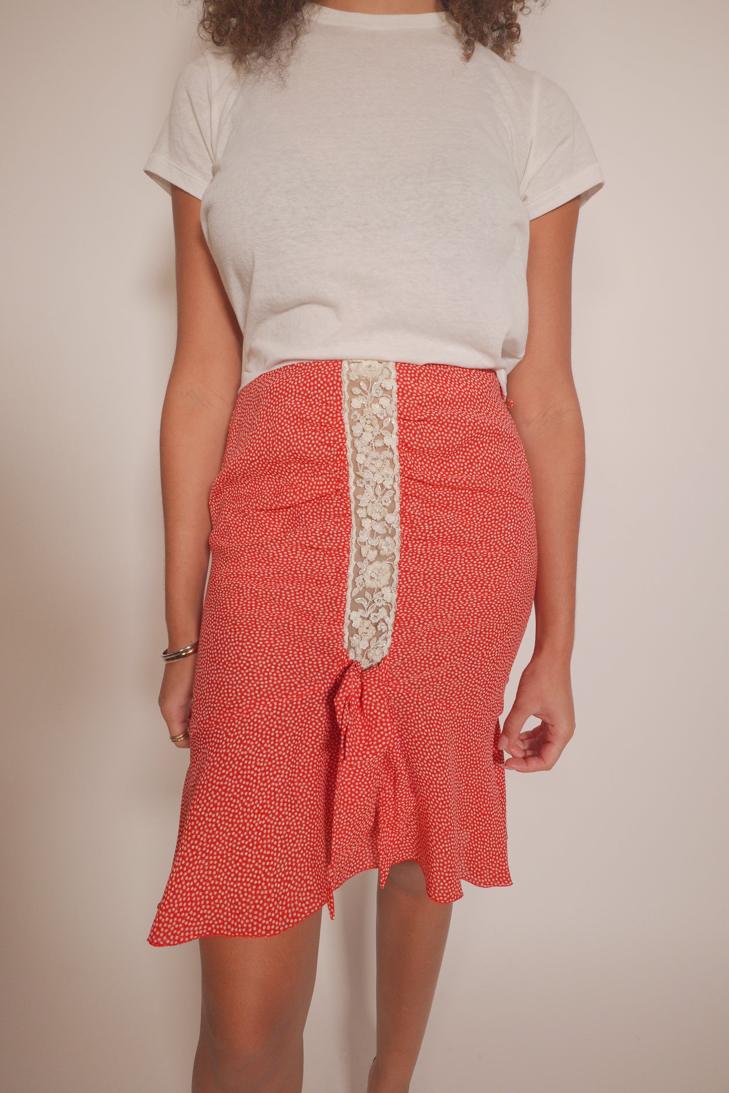 Vintage Valentino Silk Skirt with Beading