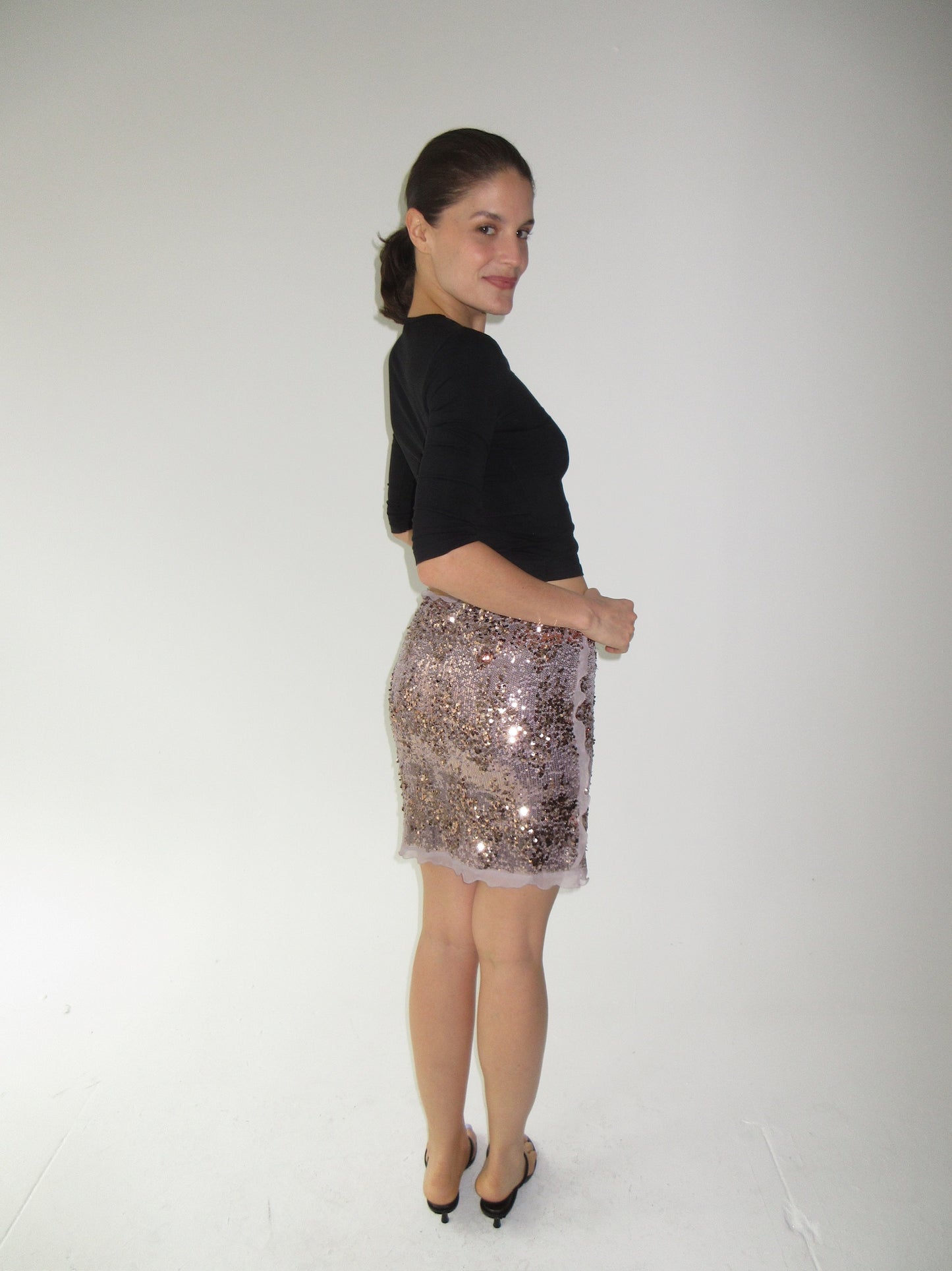 Purple Fendi Sequined Mini Skirt