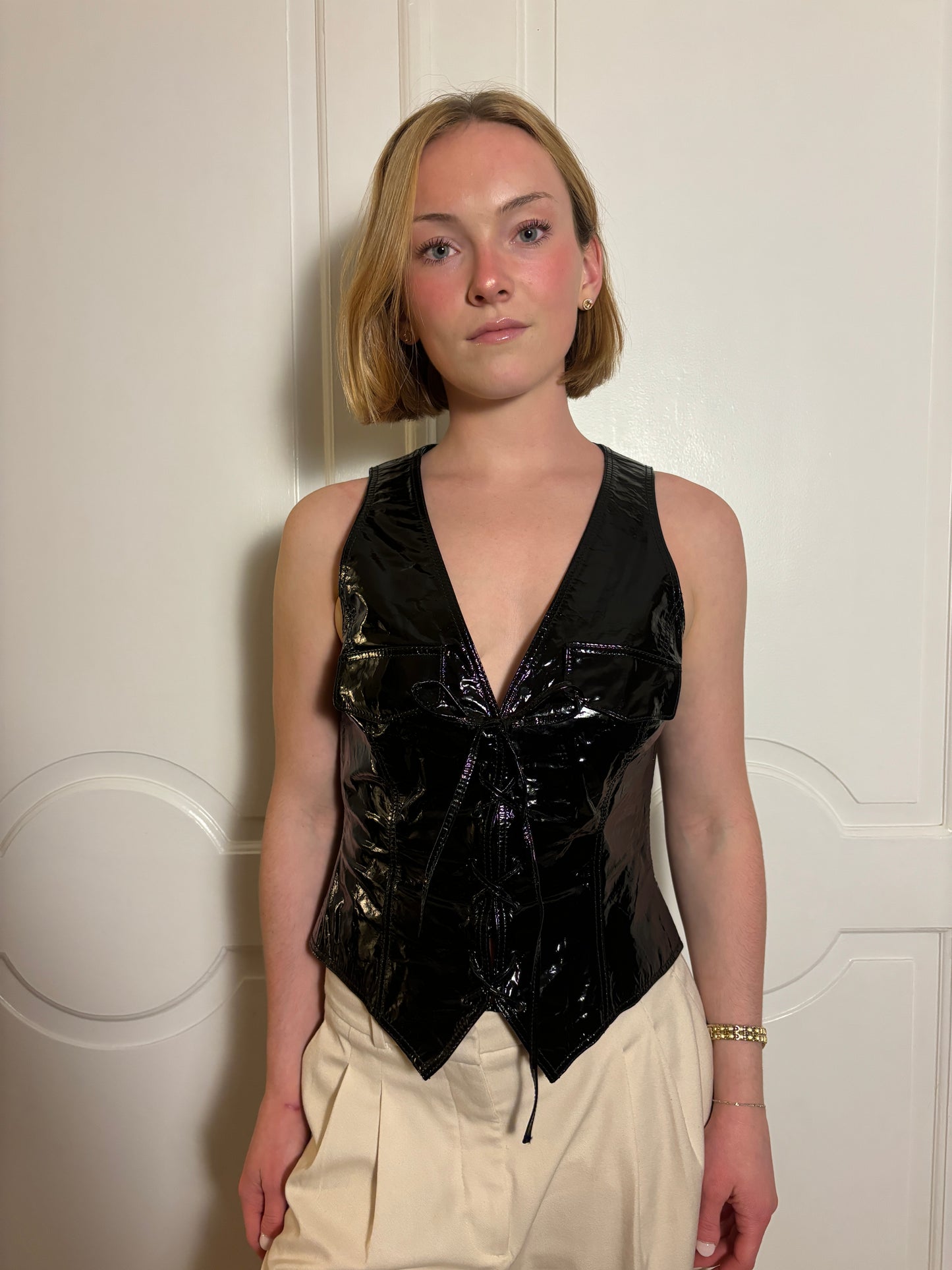 1993 Prada Runway Patent Leather Top