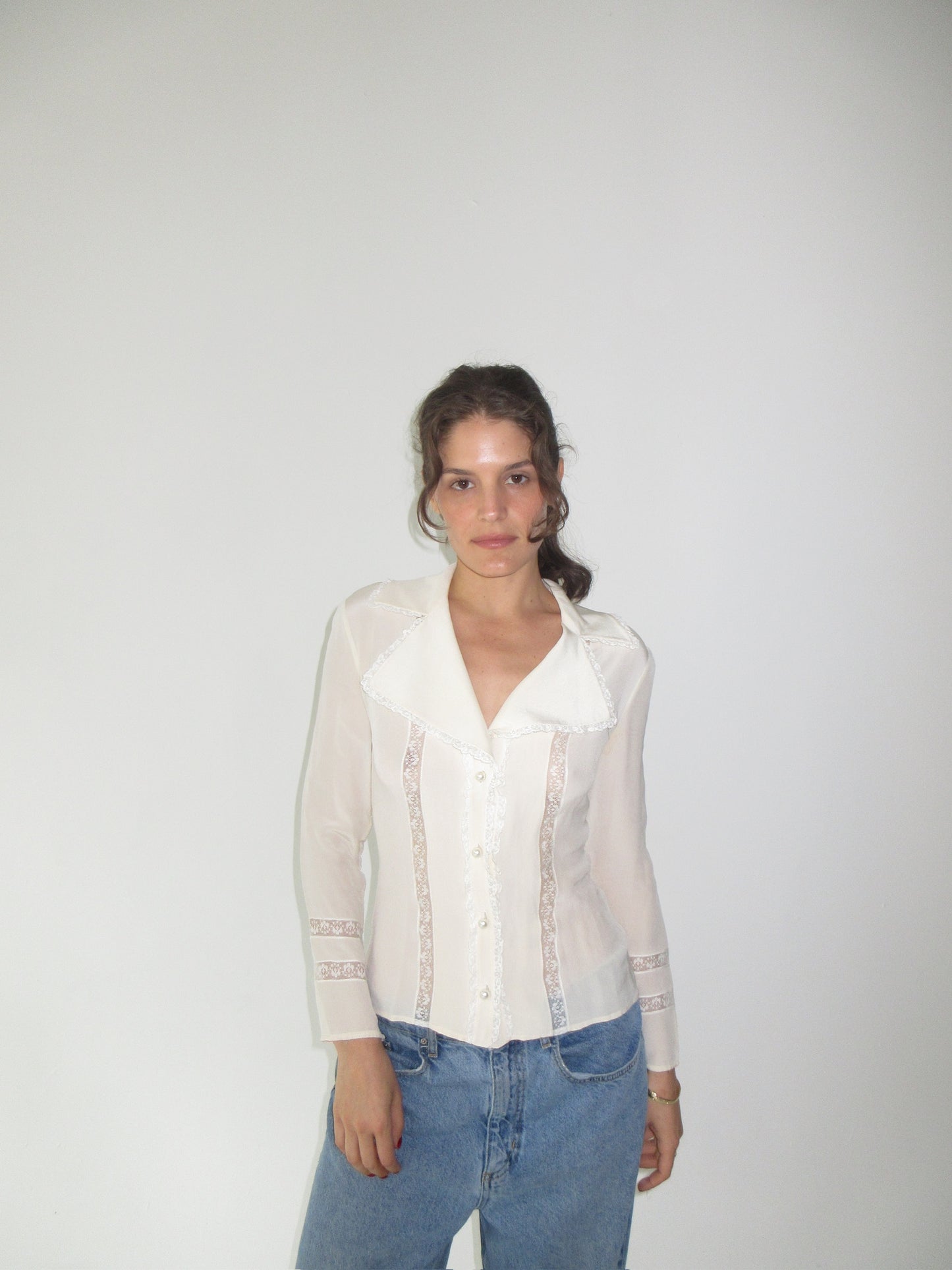 Vintage Valentino silk and lace top