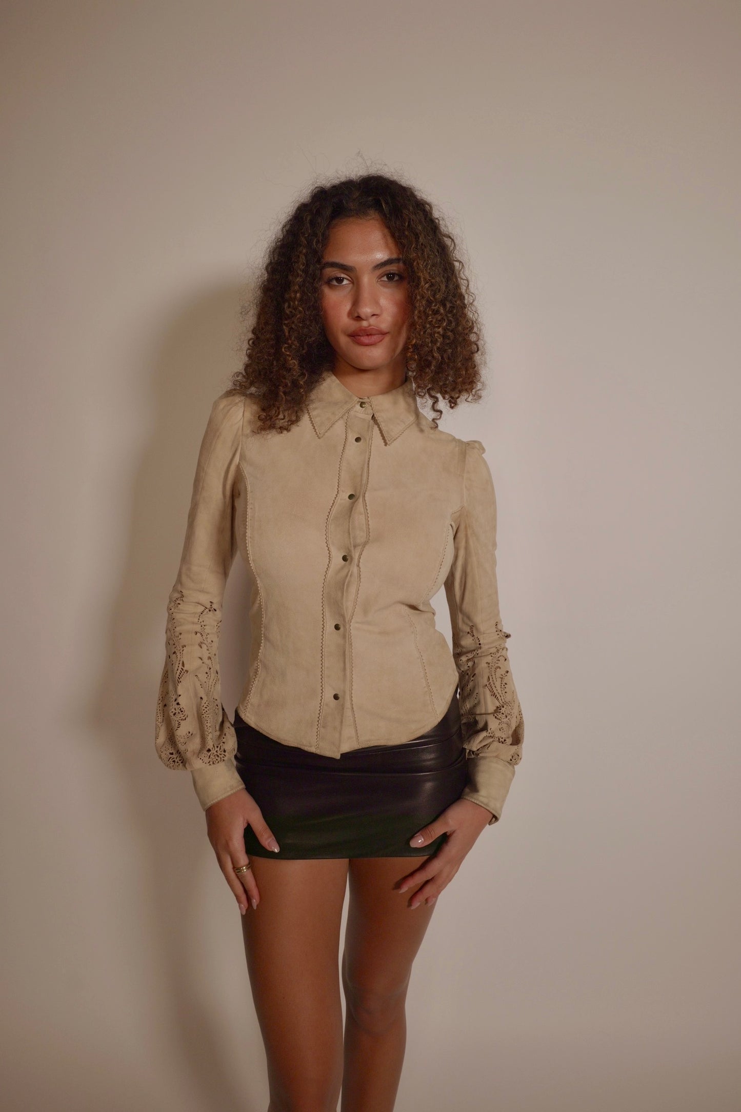 FW1999 Roberto Cavalli suede top