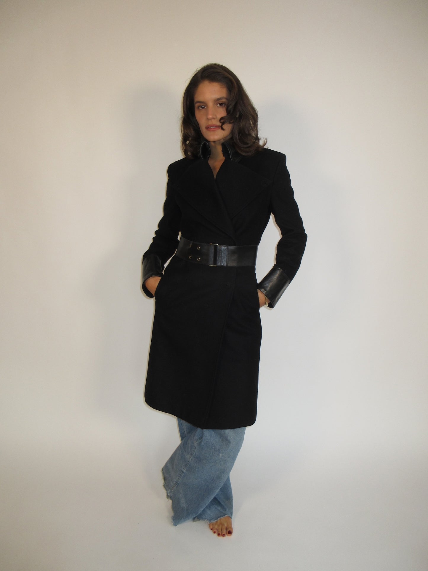 Leather and wool D&G coat