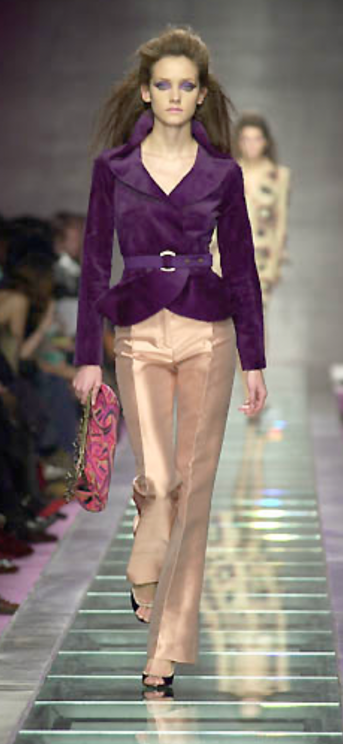 FW2000 Versace silk runway pants