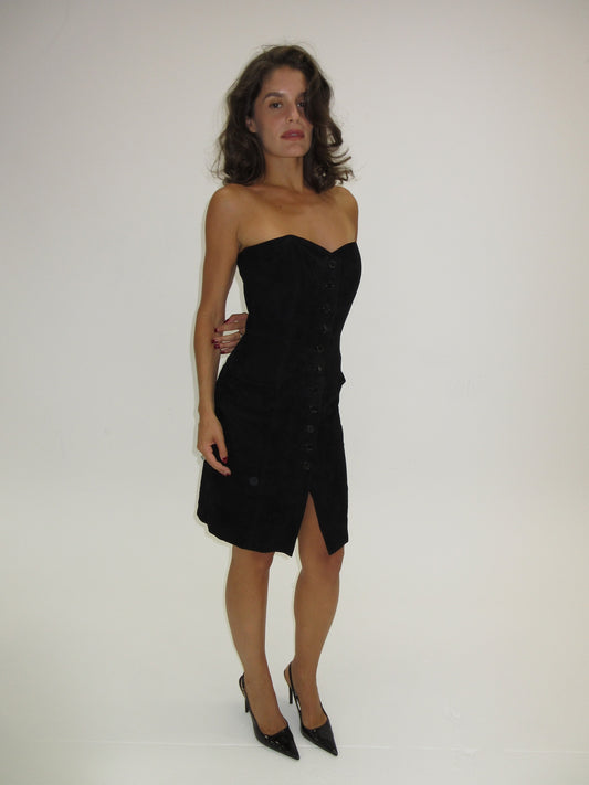 Vintage Fendi corseted suede dress