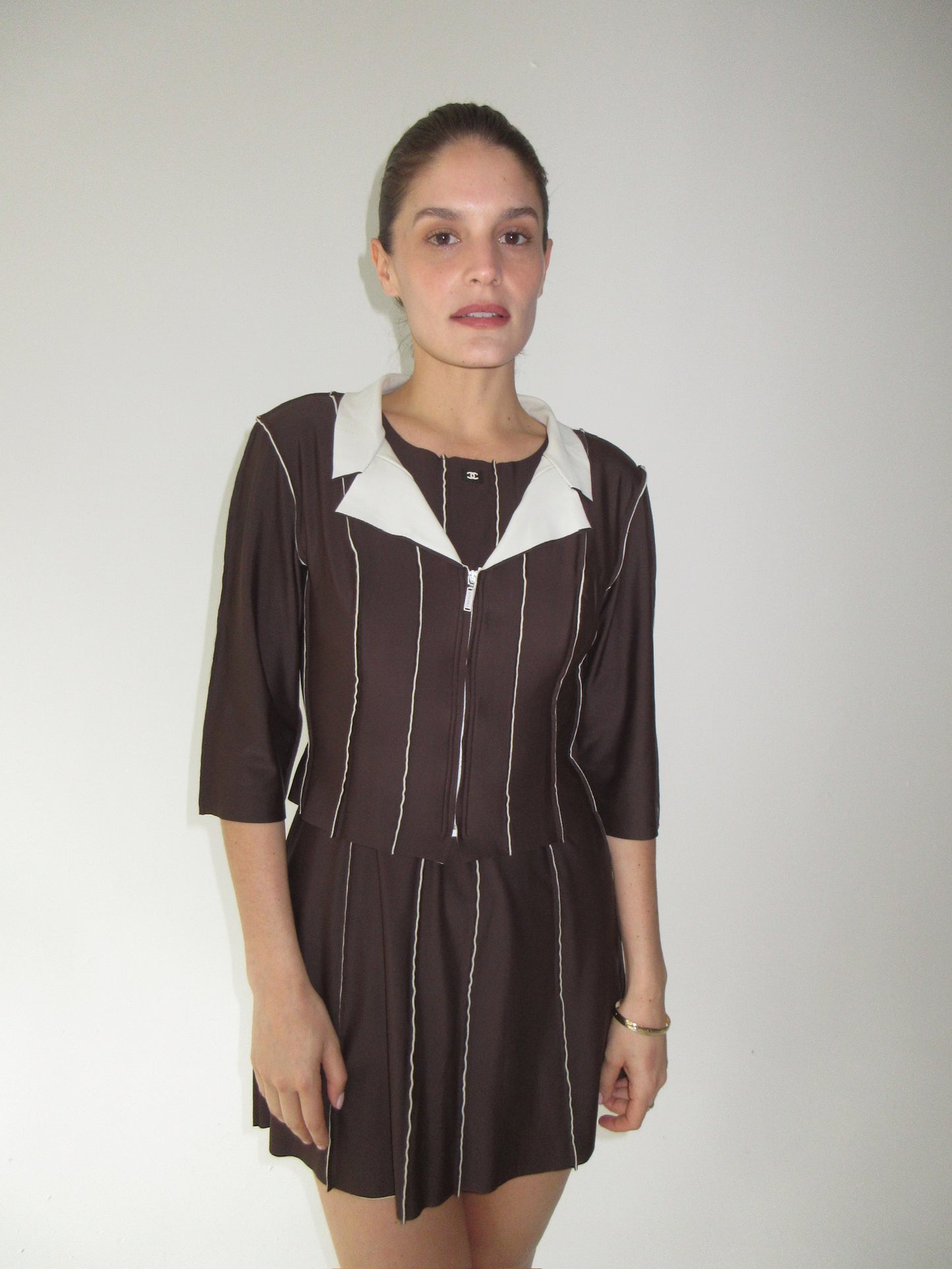Vintage Brown Chanel Mini Dress with matching Jacket