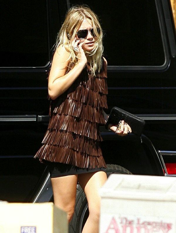 SS2007 Prada leather fringe skirt