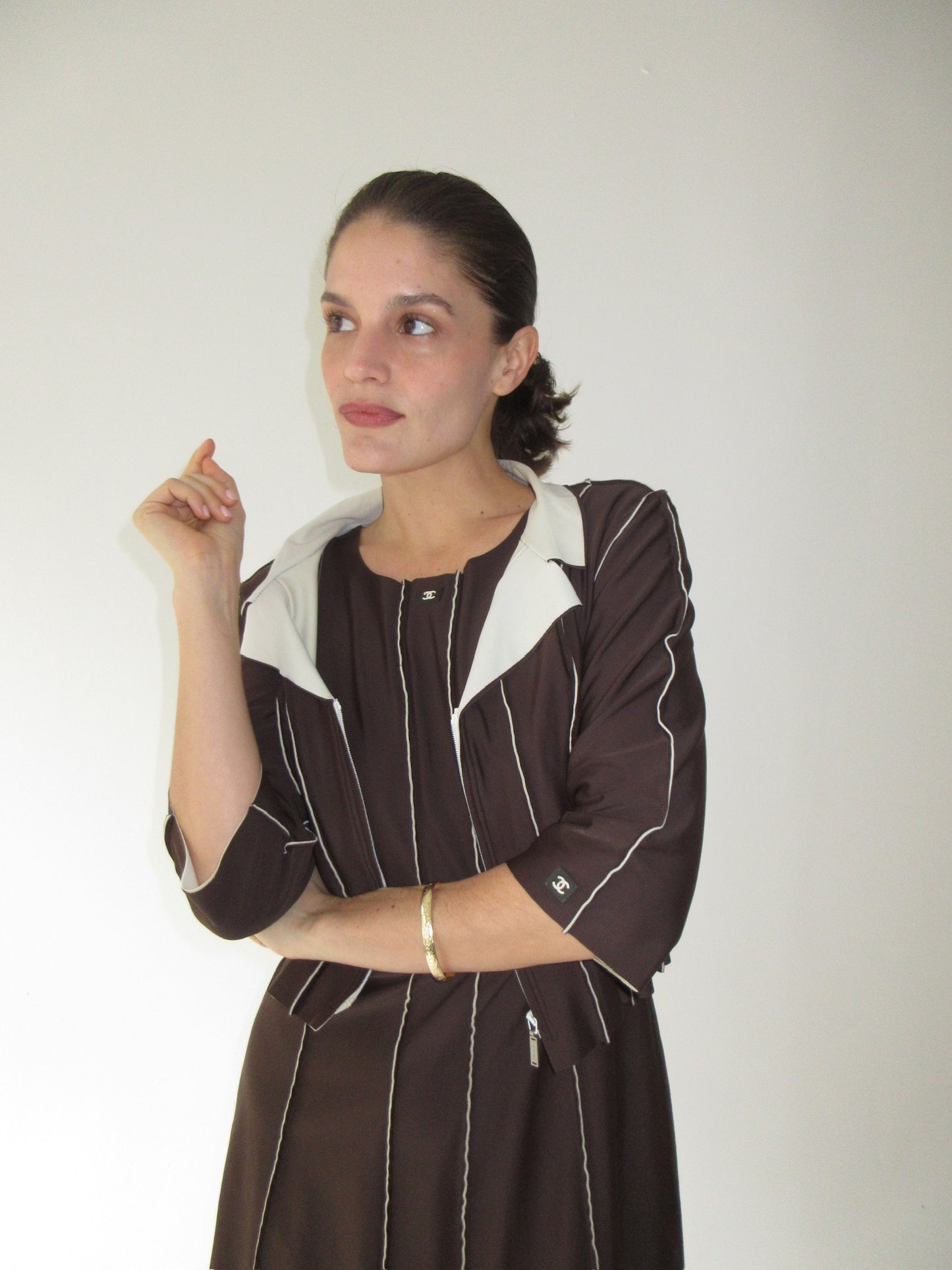 Vintage Brown Chanel Mini Dress with matching Jacket