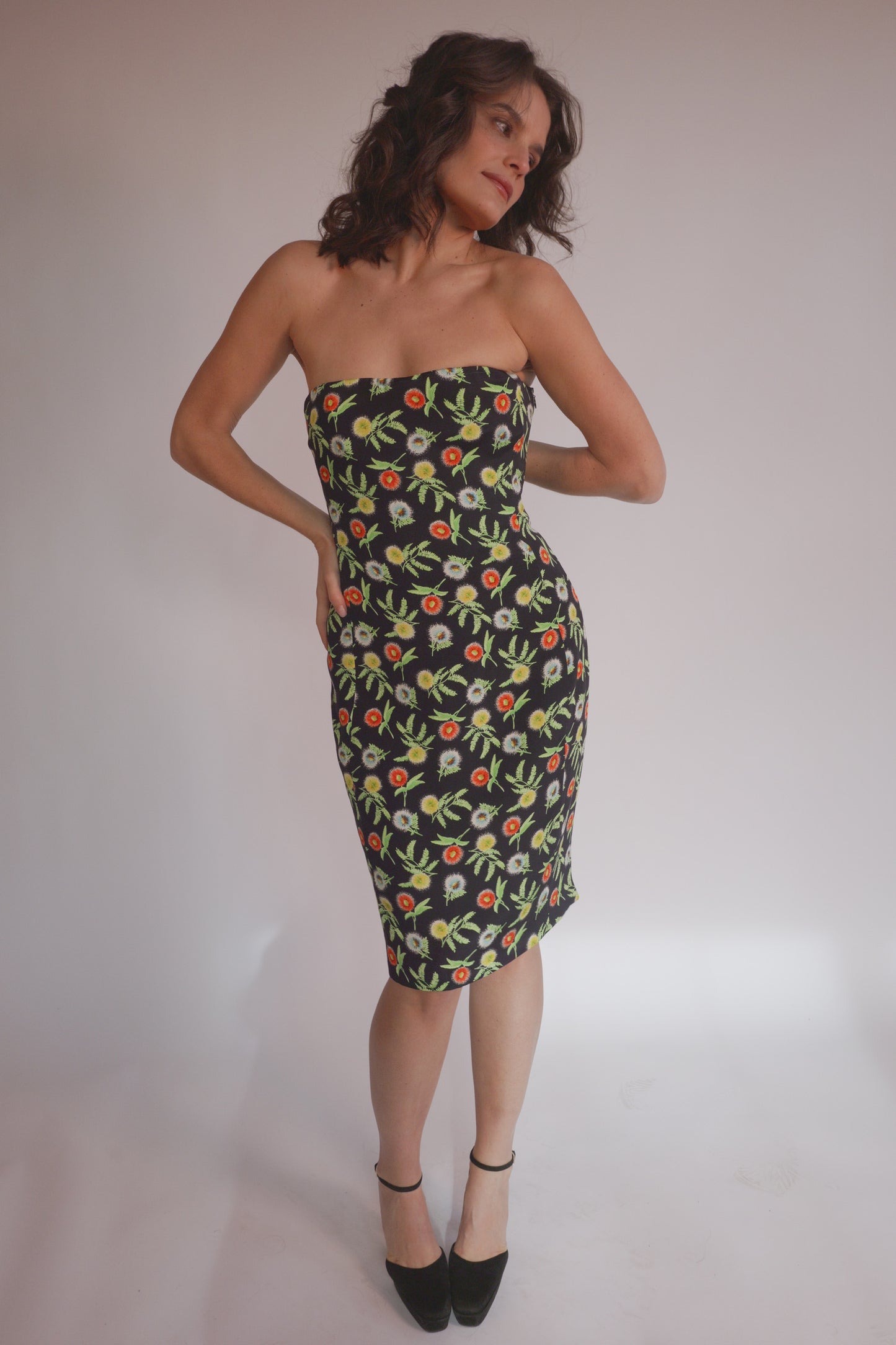 Vintage Gianni Versace Floral Corset Dress