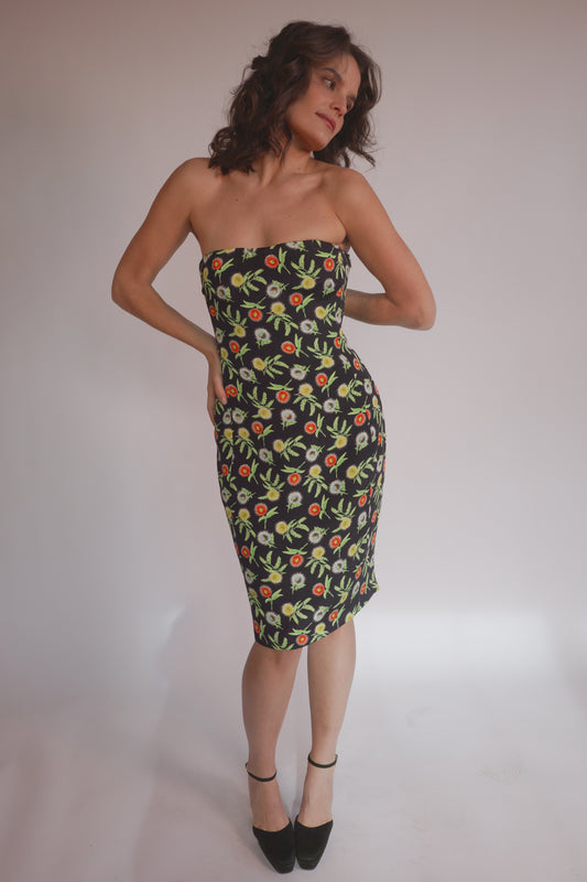 Vintage Gianni Versace Floral Corset Dress