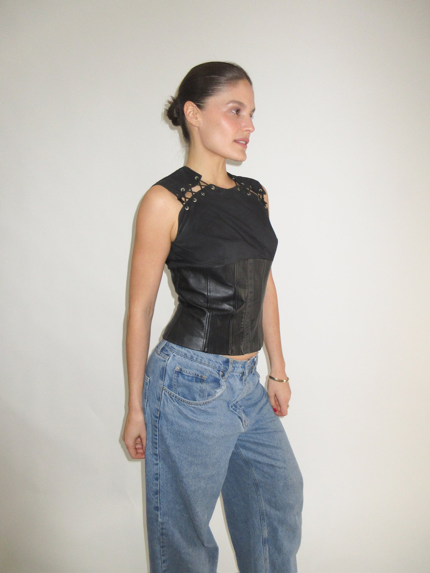 Amaya Arzuaga FW 2002 Leather Corset Top