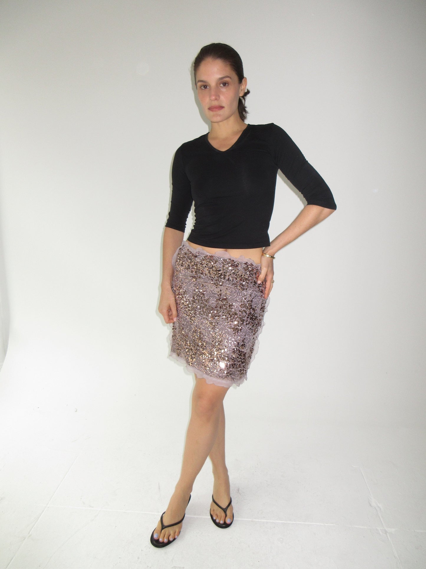 Purple Fendi Sequined Mini Skirt