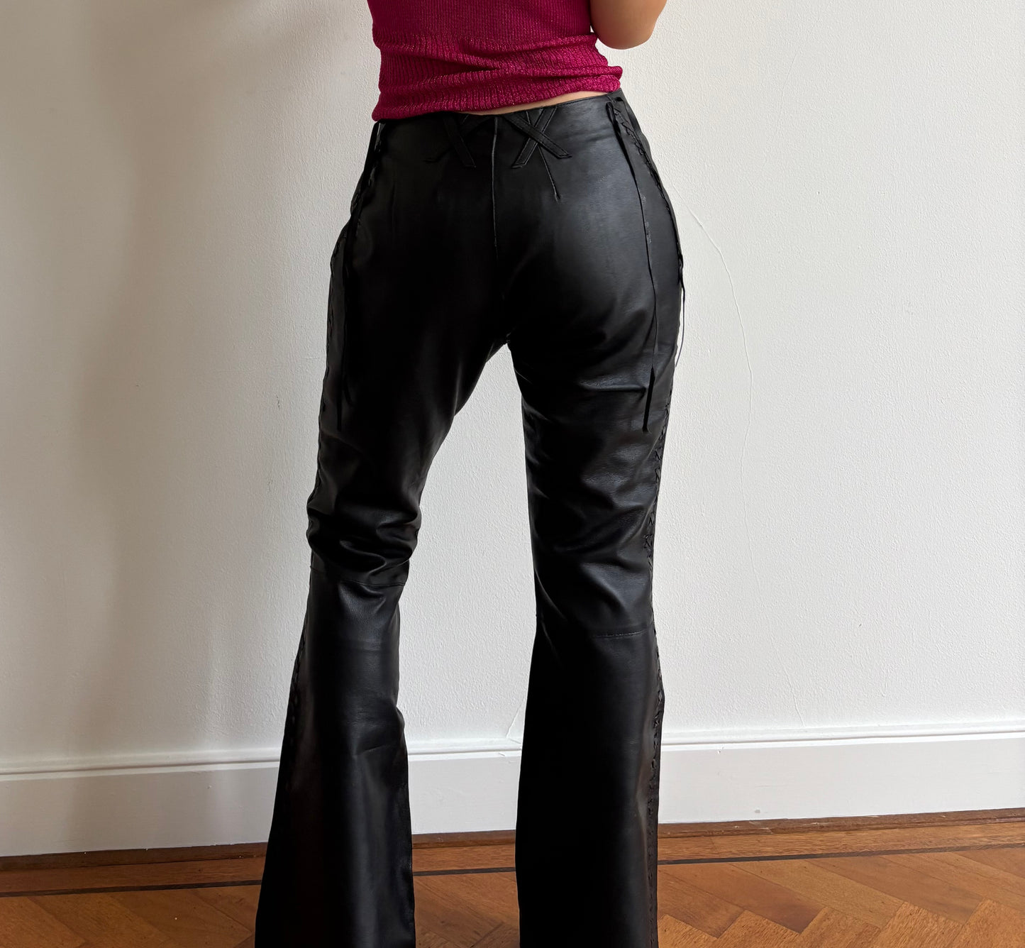 Vintage Dolce & Gabbana black leather pants