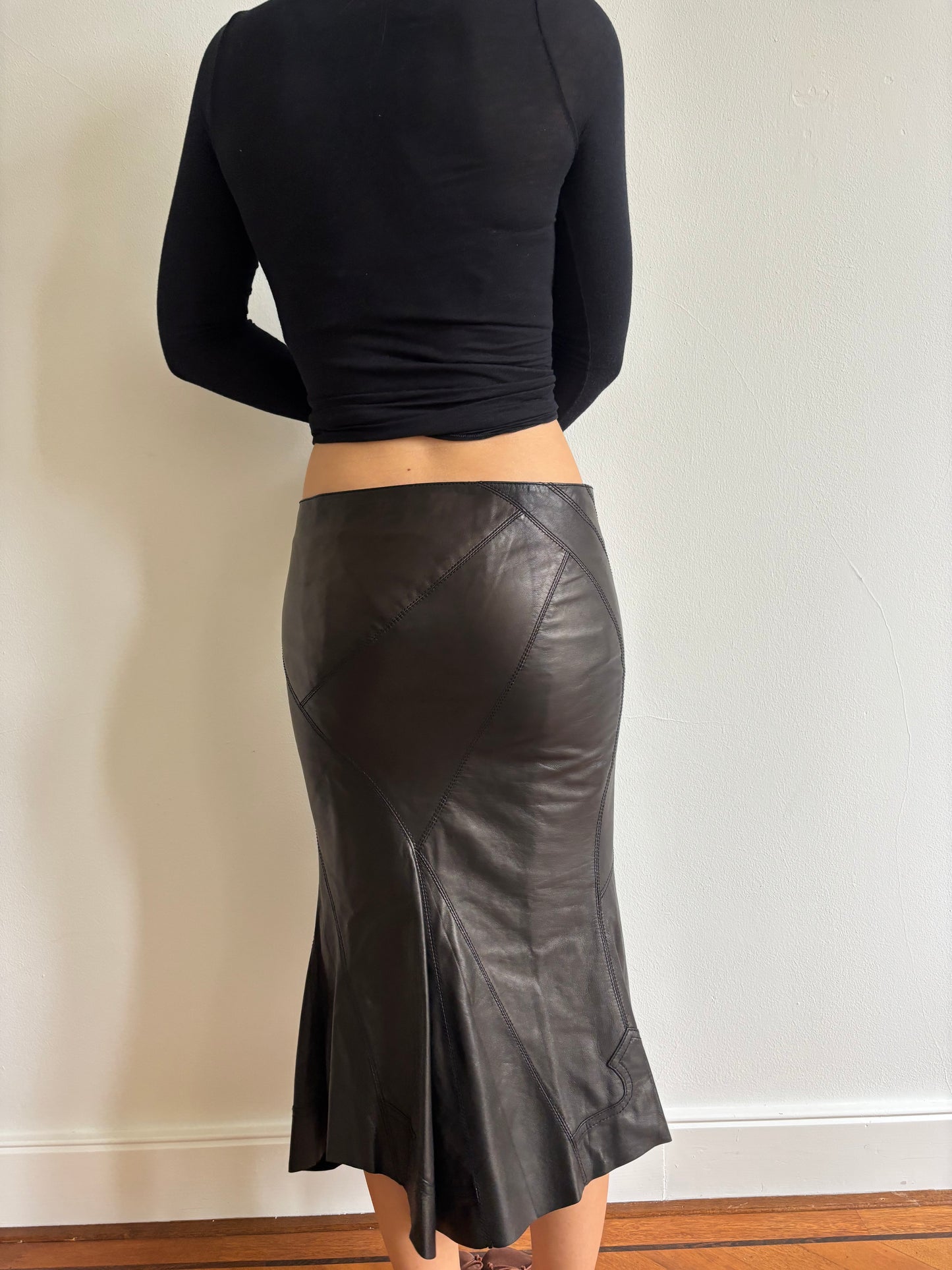 Vintage Roberto Cavalli leather western skirt