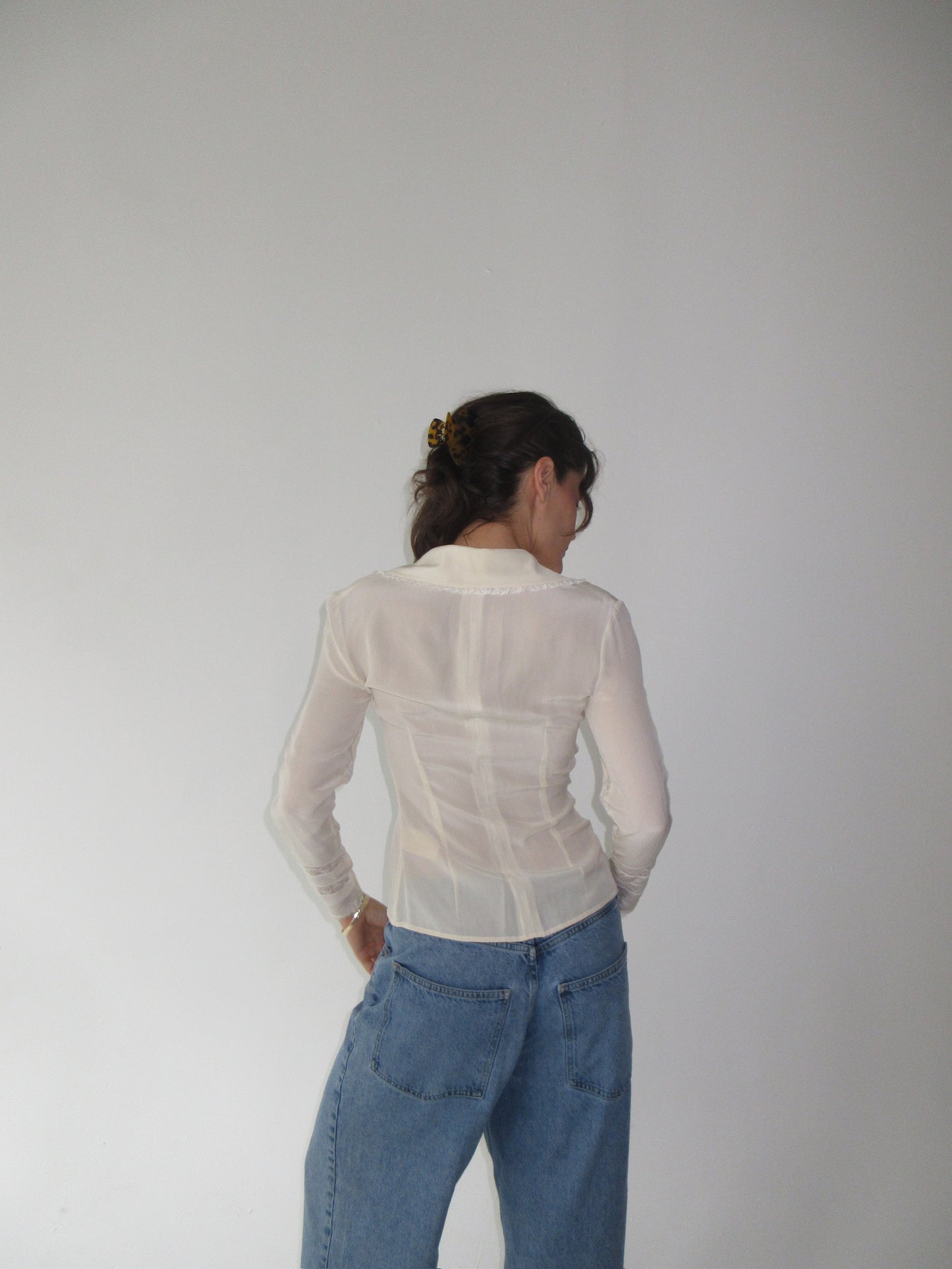 Vintage Valentino silk and lace top