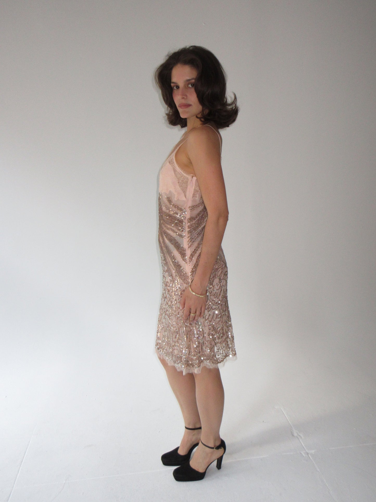 Roberto Cavalli Sequined & Lace Dress